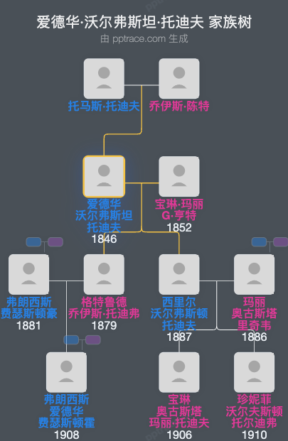 爱德华·沃尔弗斯坦·托迪夫家族树全览