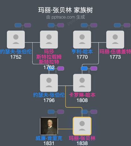 玛丽·张贝林家族树全览