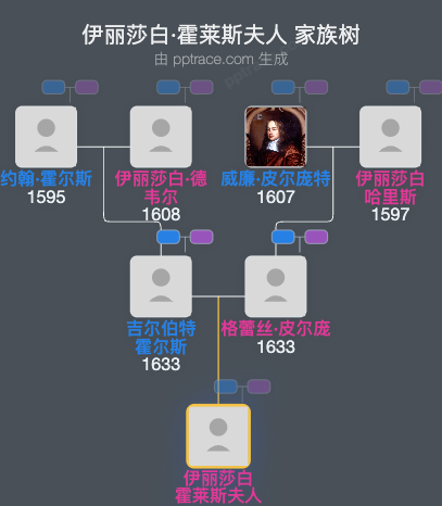 伊丽莎白·霍莱斯夫人家族树全览