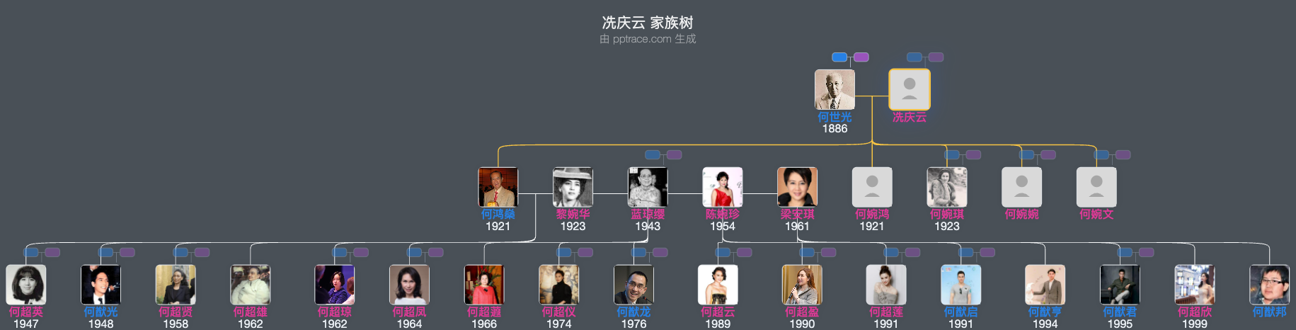 冼庆云 家族树全览