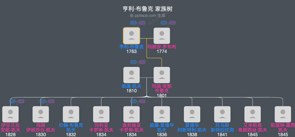亨利·布鲁克家族树全览