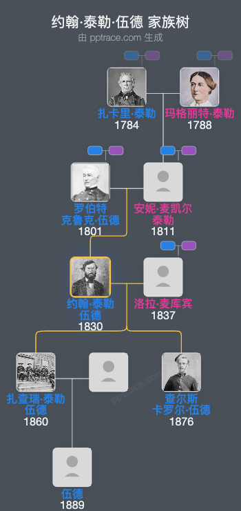 约翰·泰勒·伍德家族树全览