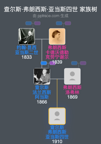 查尔斯·弗朗西斯·亚当斯四世家族树全览