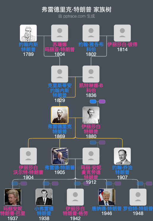 弗雷德里克·特朗普家族树全览