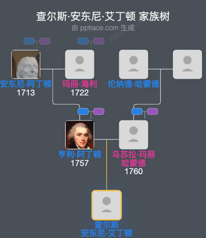 查尔斯·安东尼·艾丁顿家族树全览