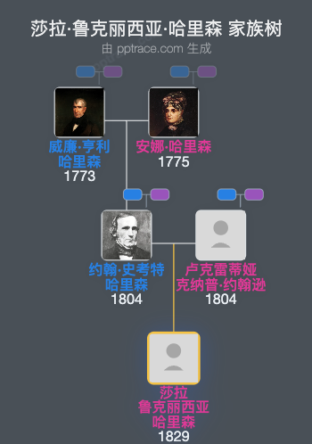 莎拉·鲁克丽西亚·哈里森家族树全览