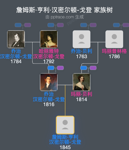 詹姆斯·亨利·汉密尔顿-戈登家族树全览