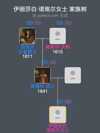 伊丽莎白·诺埃尔女士家族树全览