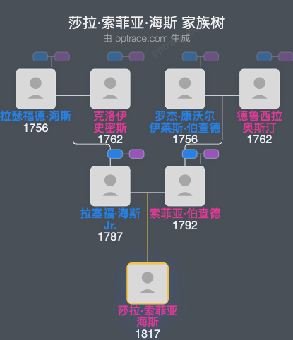 莎拉·索菲亚·海斯家族树全览