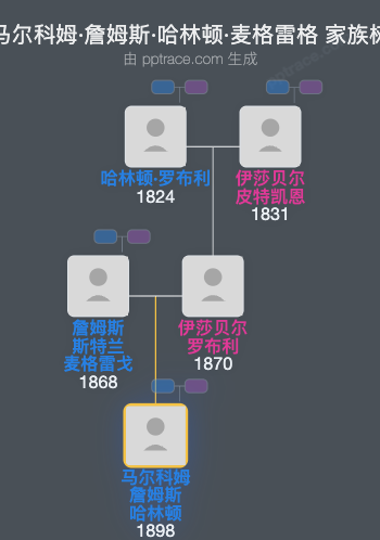 马尔科姆·詹姆斯·哈林顿·麦格雷格家族树全览