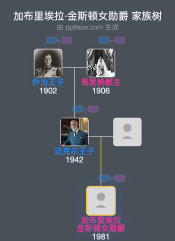 加布里埃拉·金斯顿女勋爵家族树全览