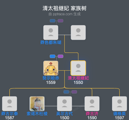 清太祖继妃家族树全览