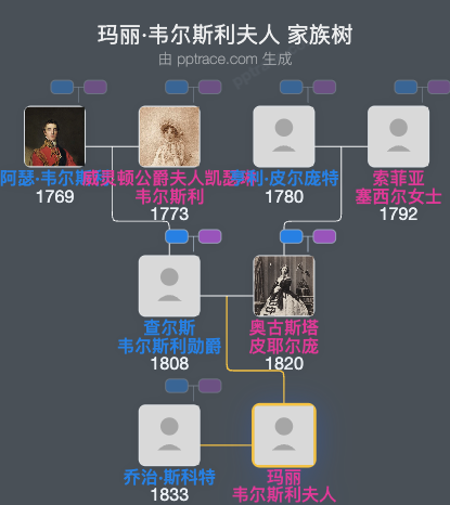 玛丽·韦尔斯利夫人家族树全览