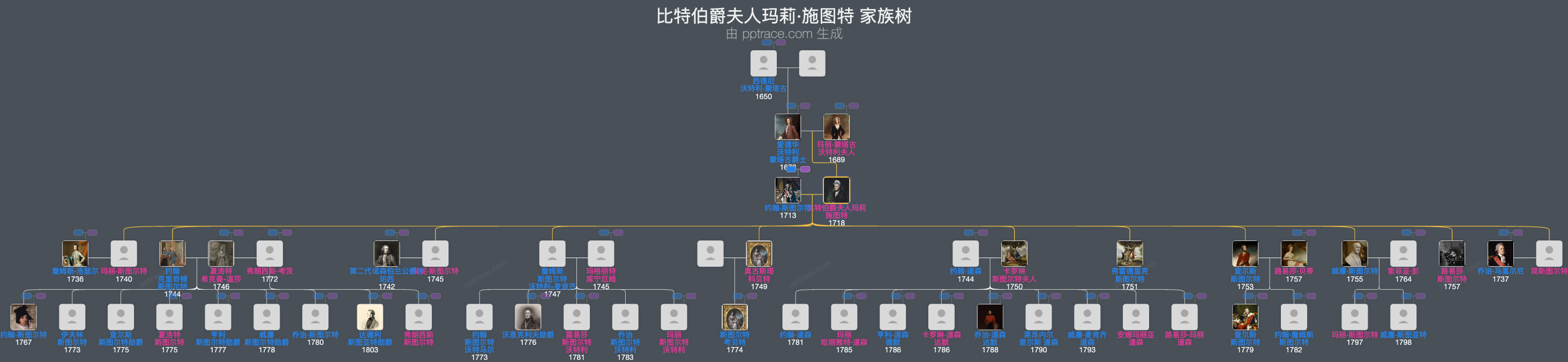 比特伯爵夫人玛莉·施图特家族树全览