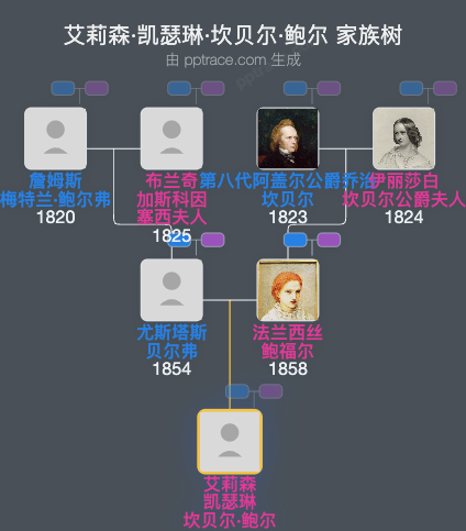 艾莉森·凯瑟琳·坎贝尔·鲍尔家族树全览