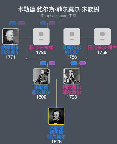 米勒德·鲍尔斯·菲尔莫尔家族树全览