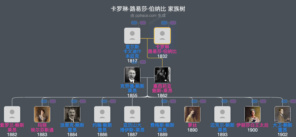 卡罗琳·路易莎·伯纳比家族树全览