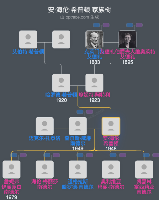 安·海伦·希普顿家族树全览