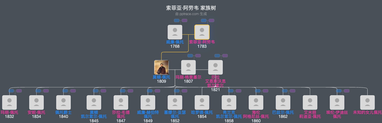 索菲亚·阿劳韦家族树全览