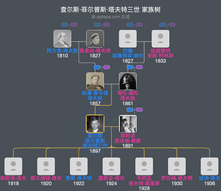查尔斯·菲尔普斯·塔夫特三世家族树全览