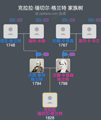 克拉拉·瑞切尔·格兰特家族树全览