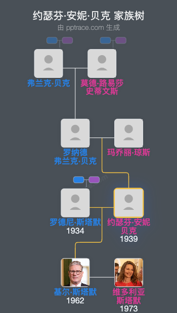 约瑟芬·安妮·贝克家族树全览