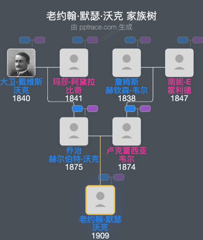 老约翰·默瑟·沃克家族树全览