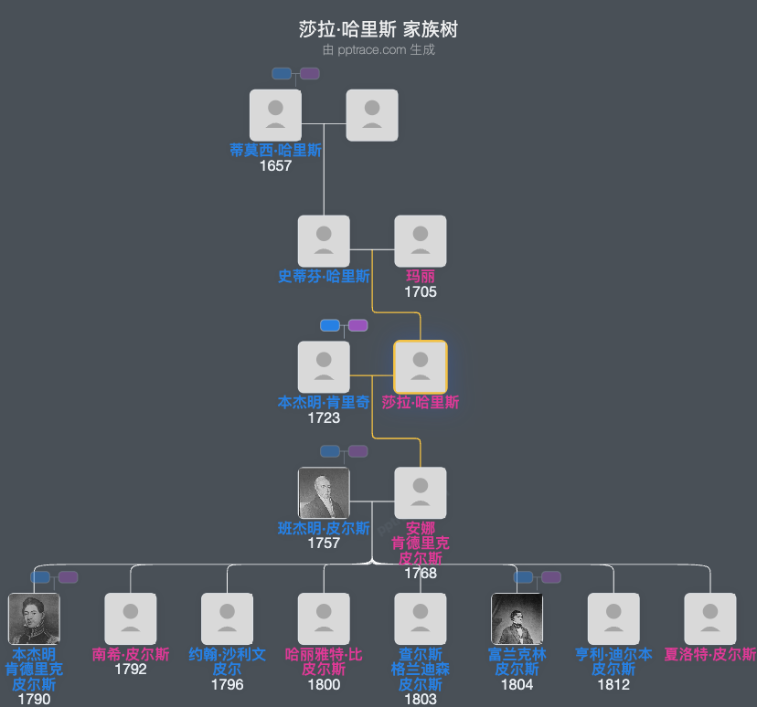 莎拉·哈里斯家族树全览