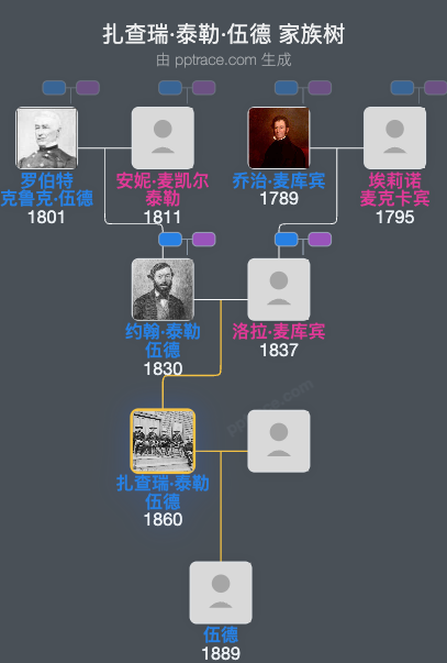 扎查瑞·泰勒·伍德家族树全览