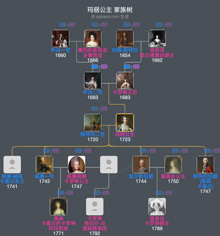 玛丽公主家族树全览