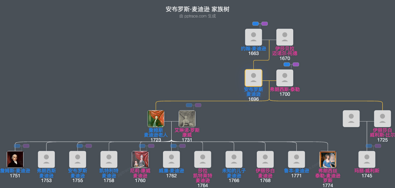 安布罗斯·麦迪逊家族树全览