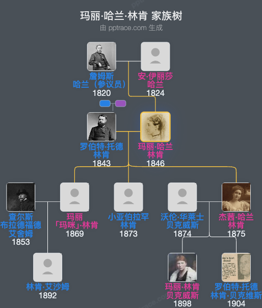 玛丽·哈兰·林肯家族树全览
