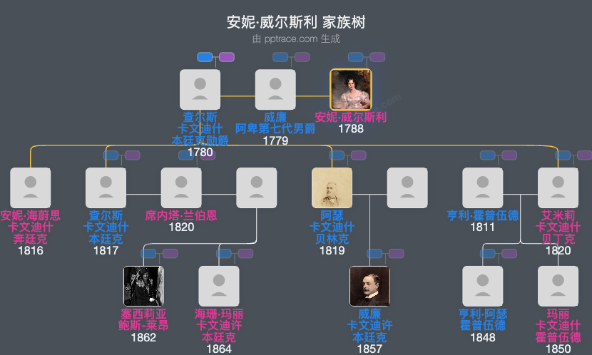 安妮·威尔斯利家族树全览