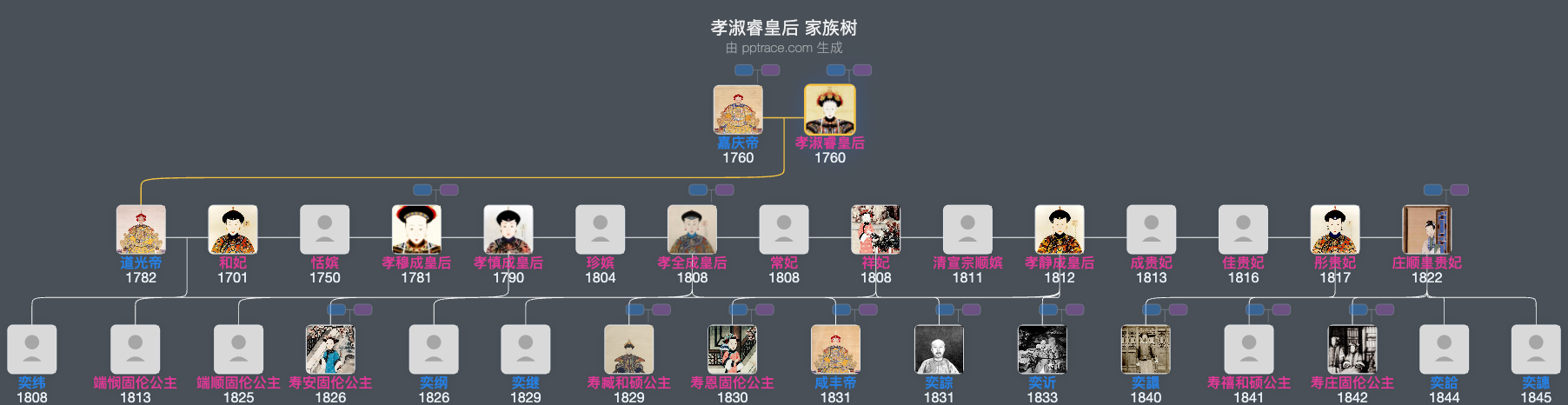 孝淑睿皇后家族树全览