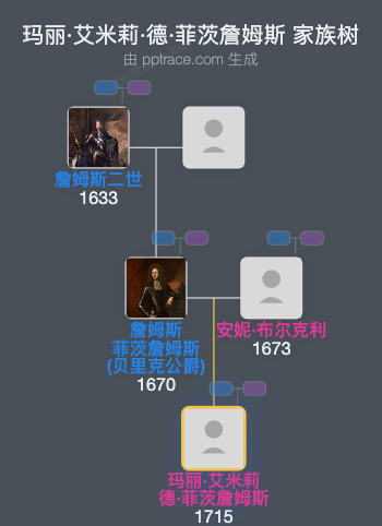 玛丽·艾米莉·德·菲茨詹姆斯家族树全览