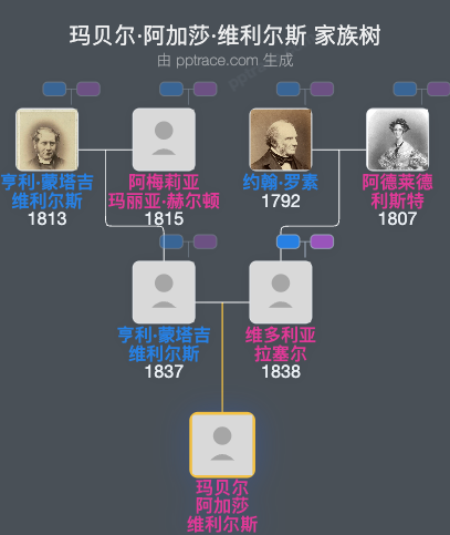玛贝尔·阿加莎·维利尔斯家族树全览