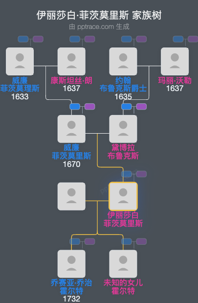 伊丽莎白·菲茨莫里斯家族树全览