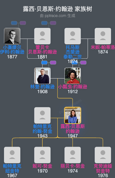 露西·贝恩斯·约翰逊家族树全览