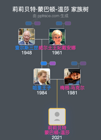 莉莉贝特·蒙巴顿-温莎 家族树全览