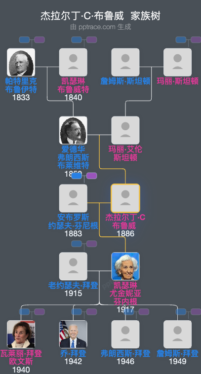 杰拉尔丁·C·布鲁威家族树全览