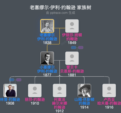 老塞缪尔·伊利·约翰逊家族树全览