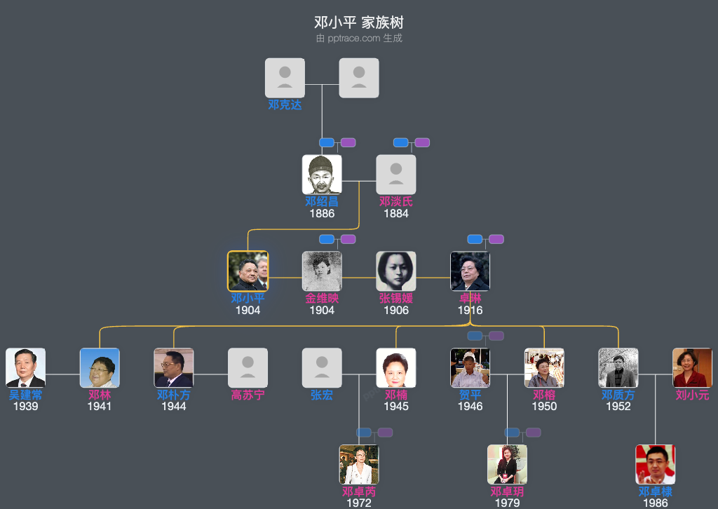 邓小平 家族树全览