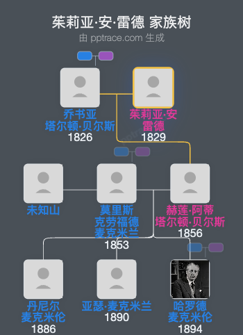 茱莉亚·安·雷德家族树全览