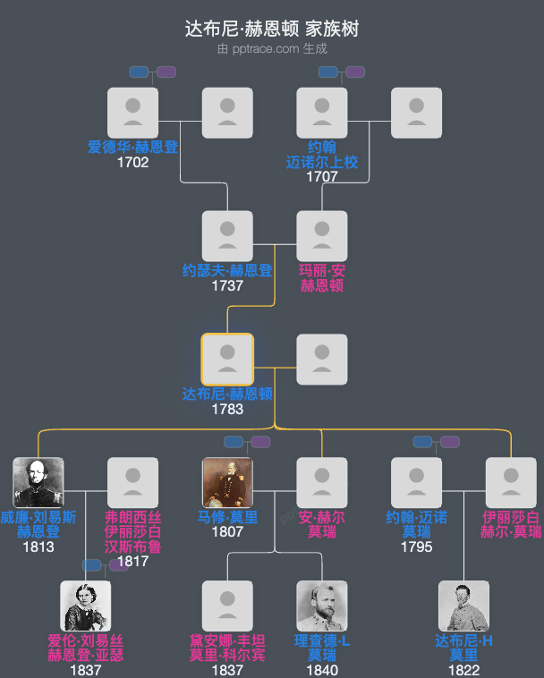 达布尼·赫恩顿家族树全览