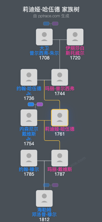 莉迪娅·哈伍德家族树全览