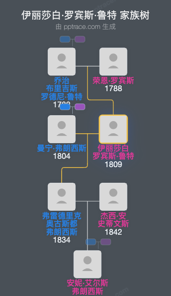 伊丽莎白·罗宾斯·鲁特家族树全览