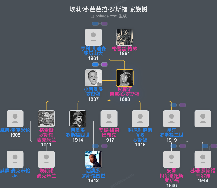 埃莉诺·芭芭拉·罗斯福家族树全览
