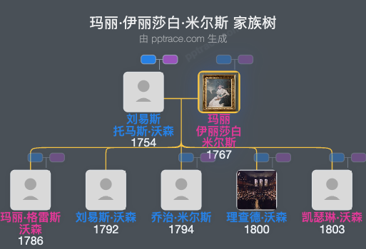 玛丽·伊丽莎白·米尔斯家族树全览