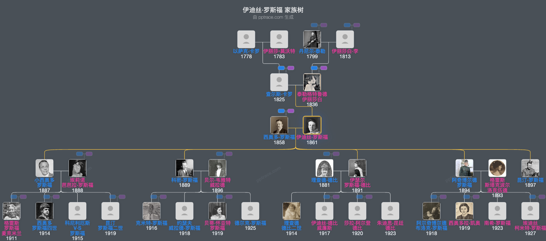 伊迪丝·罗斯福家族树全览