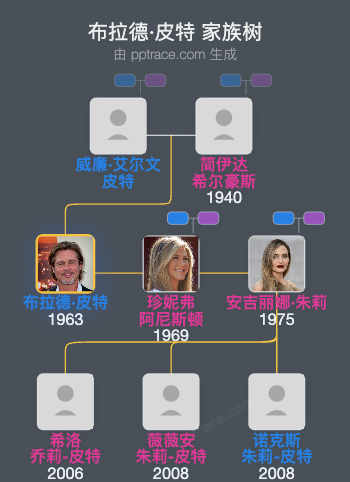 布拉德·皮特 家族树全览